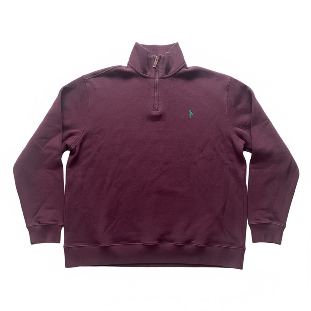 Ralph Lauren Maroon Half-Zip Sweater, size large - Picture 2 of 2